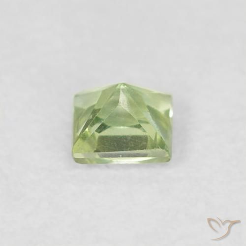 Safira verde quente Natural 0.22ct, Quadrado, VVS-VS