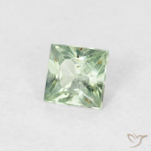 Safira verde quente Natural 0.19ct, Quadrado, VS