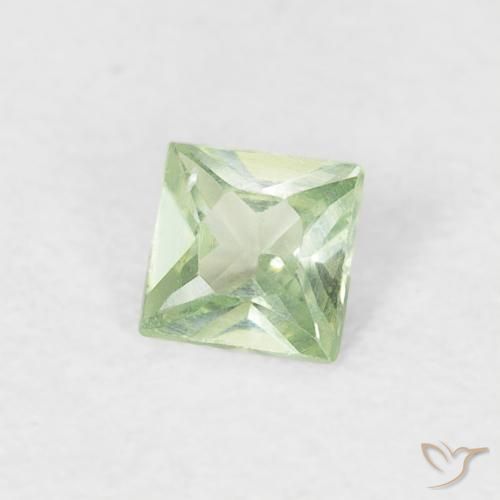 Safira Verde muito claro Natural 0.19ct, Quadrado, VS
