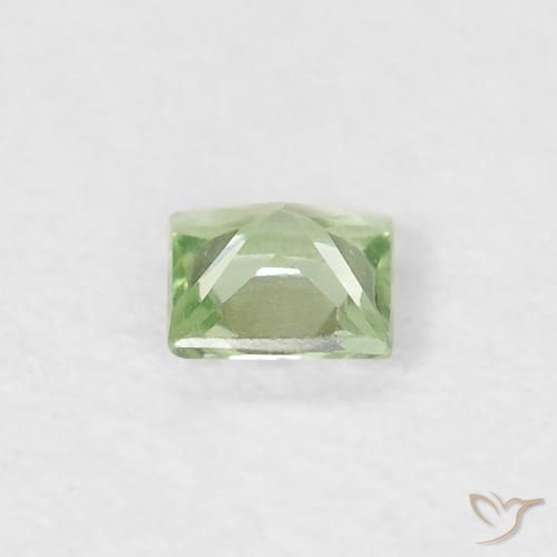 Safira Verde muito claro Natural 0.19ct, Quadrado, VS