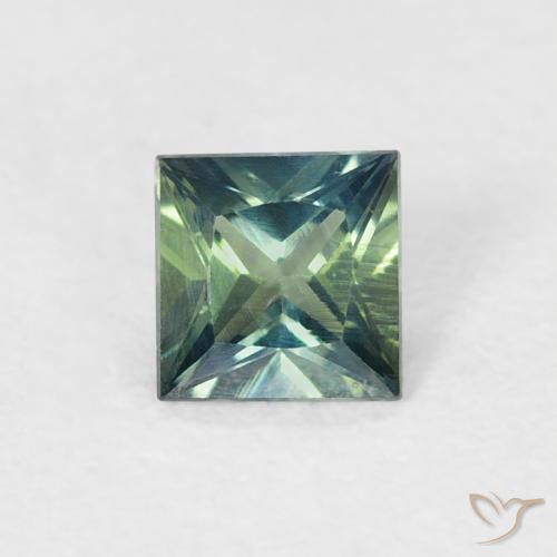 0.40ct Natural Médio Azul Verde Safira, Quadrado, VS
