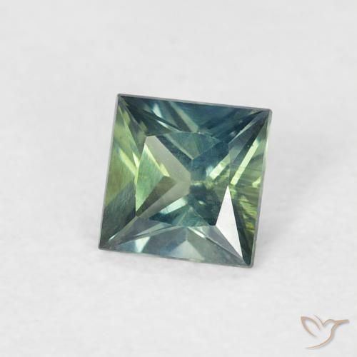 Safira Médio Azul Verde Natural 0.40ct, Quadrado, VS