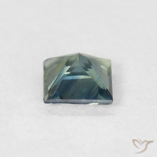 Safira Médio Azul Verde Natural 0.40ct, Quadrado, VS