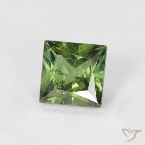 Safira Verde floresta Natural 0.39ct, Quadrado, VS