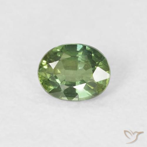 Safira verde escuro Natural 0.35ct, oval, VS