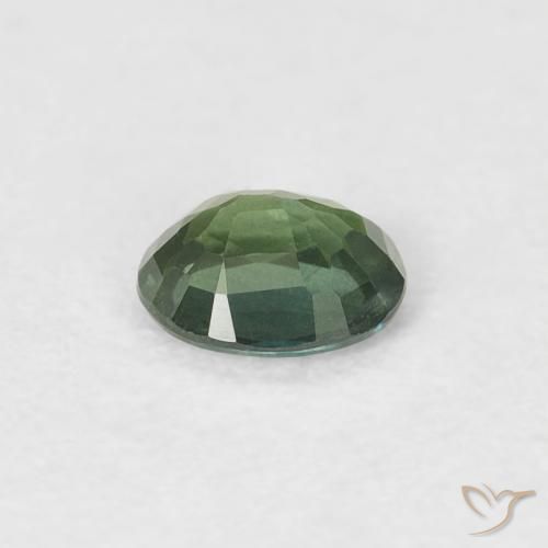 Safira verde escuro Natural 0.35ct, oval, VS