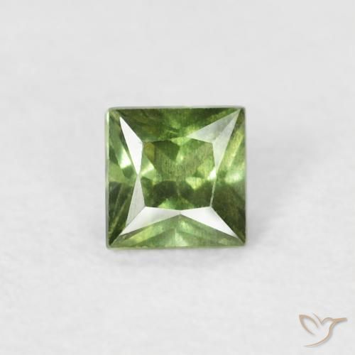 0.20ct Natural Verde médio Safira, Quadrado, VS