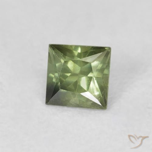 Safira Verde médio Natural 0.31ct, Quadrado, VS