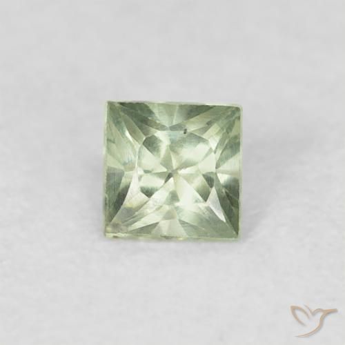 0.20ct Natural Luz verde Safira, Quadrado, VS