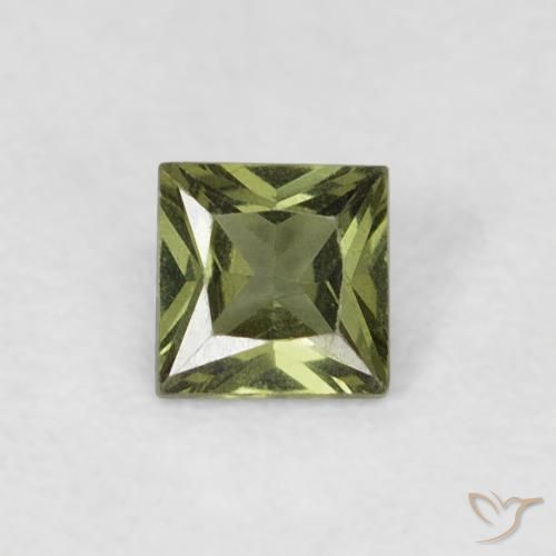 0.33ct Natural Verde Floresta Quente Safira, Quadrado, VS