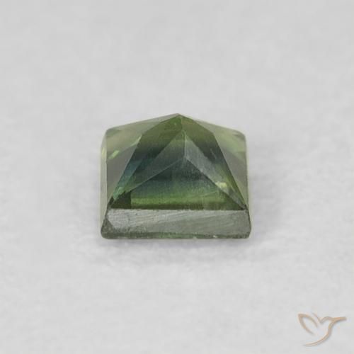 Safira Verde Terroso Natural 0.33ct, Quadrado, VS