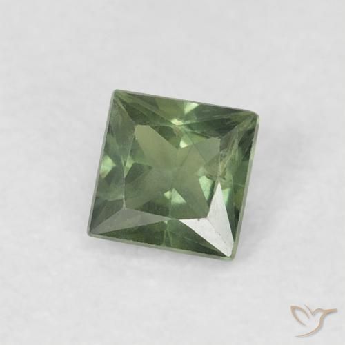 Safira Verde floresta Natural 0.31ct, Quadrado, VS