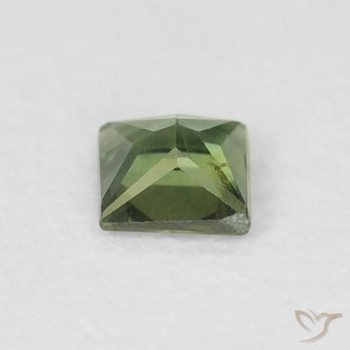 Safira Verde floresta Natural 0.31ct, Quadrado, VS