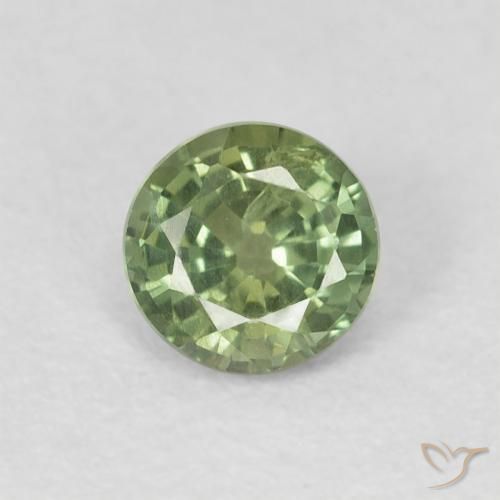 0.54ct Natural verde quente Safira, Redondo, VS