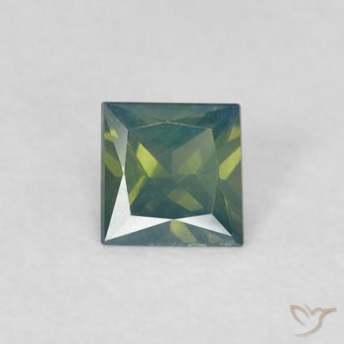 0.32ct Natural verde escuro Safira, Quadrado, VS