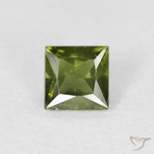 0.36ct Natural verde quente Safira, Quadrado, VS