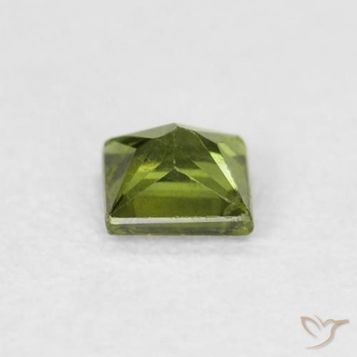 Safira verde quente Natural 0.36ct, Quadrado, VS