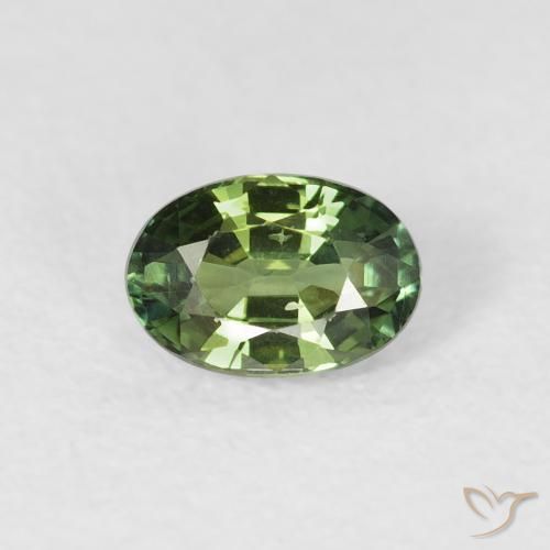 0.72ct Natural Medium Dark-Green Safira, oval, VS