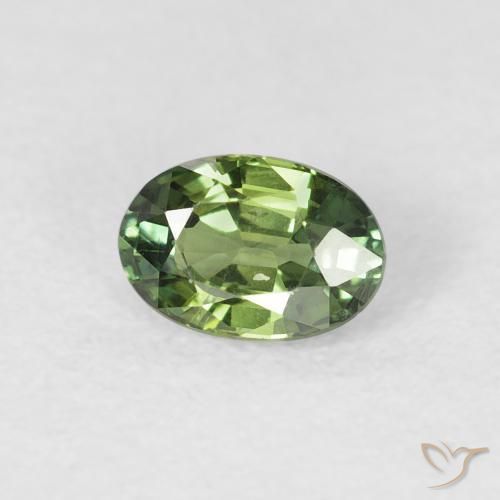 Safira Medium Dark-Green Natural 0.72ct, oval, VS