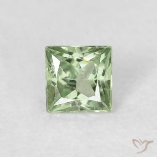 0.18ct Natural Luz verde Safira, Quadrado, VS