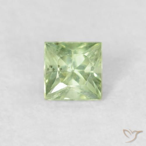 0.18ct Natural Amarelo Claro Verde Safira, Quadrado, VS