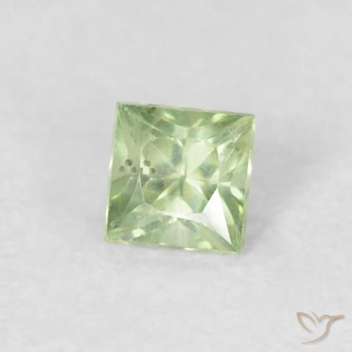 Safira Amarelo Claro Verde Natural 0.18ct, Quadrado, VS