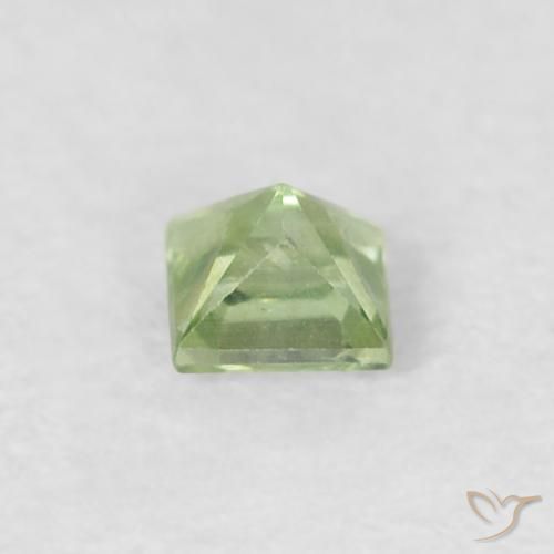 Safira Amarelo Claro Verde Natural 0.18ct, Quadrado, VS