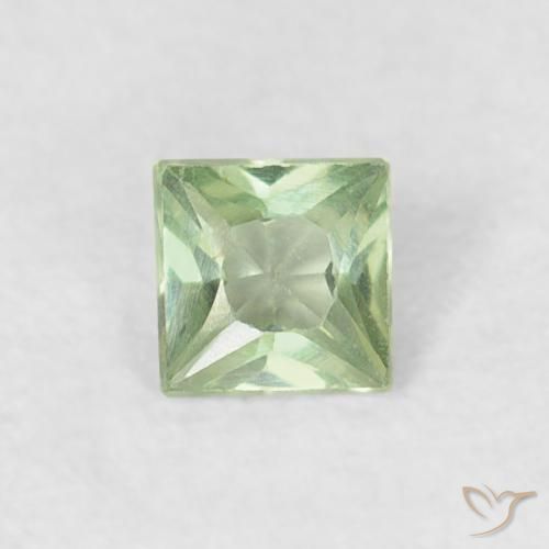 0.19ct Natural Amarelo Claro Verde Safira, Quadrado, VS, Photo A
