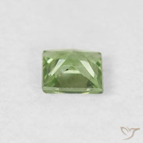 Safira Amarelo Claro Verde Natural 0.19ct, Quadrado, VS