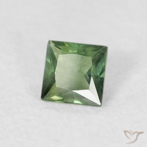 Safira Verde médio Natural 0.33ct, Quadrado, VS