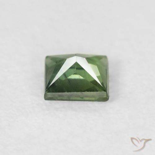 Safira Verde médio Natural 0.33ct, Quadrado, VS