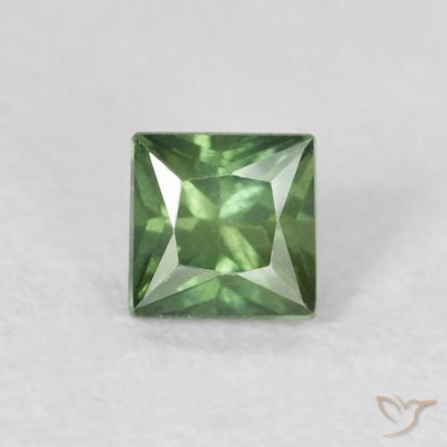 0.40ct Natural verde escuro Safira, Quadrado, VS