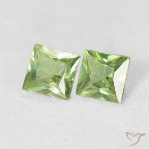 Pedras preciosas de Safira Verde médio natural de 0.34 ct, Quadrado, VS