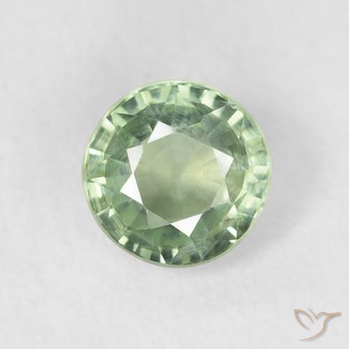 0.75ct Natural Verde Sábio Claro Safira, Redondo, VS
