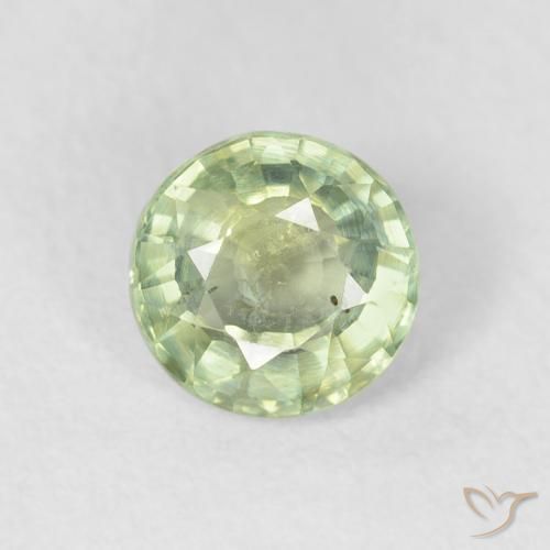 0.80ct Natural Verde muito claro Safira, Redondo, VS