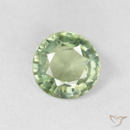 0.72ct Natural Luz verde Safira, Redondo, VS