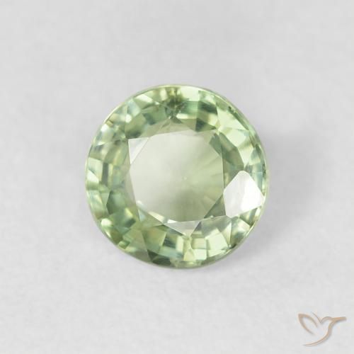 Safira Luz verde Natural 0.72ct, Redondo, VS