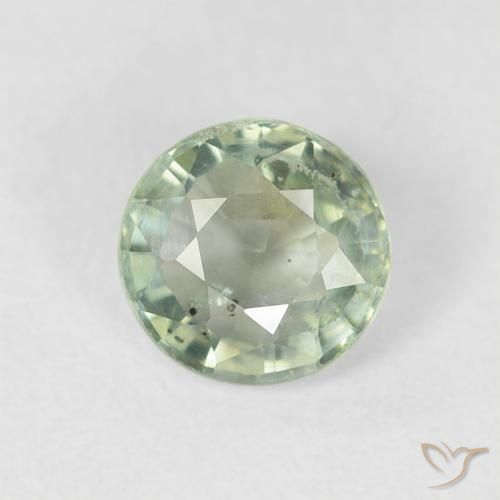0.81ct Natural Luz verde Safira, Redondo, VS