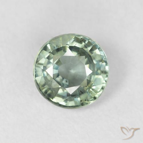 0.79ct Natural Verde Terroso Safira, Redondo, VS
