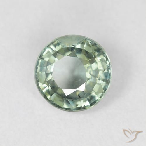Safira Verde Terroso Natural 0.79ct, Redondo, VS