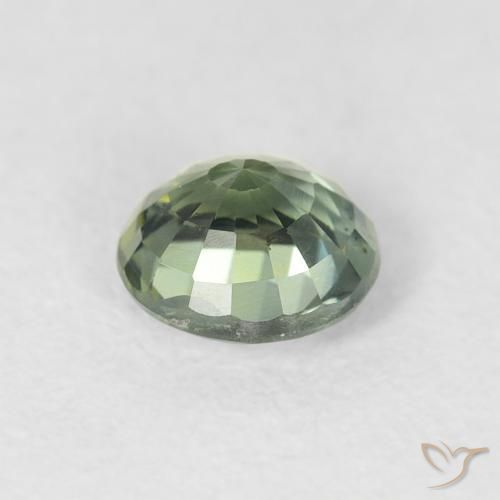 Safira Verde Terroso Natural 0.79ct, Redondo, VS