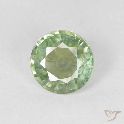 0.73ct Natural Verde muito claro Safira, Redondo, VS