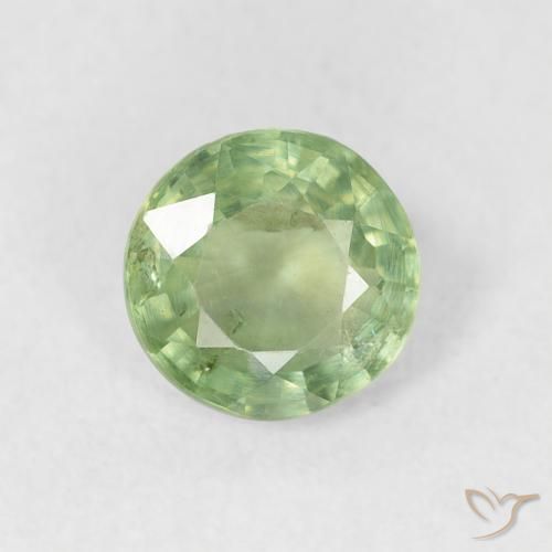 0.80ct Natural verde quente Safira, Redondo, VS