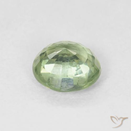 Safira verde quente Natural 0.80ct, Redondo, VS