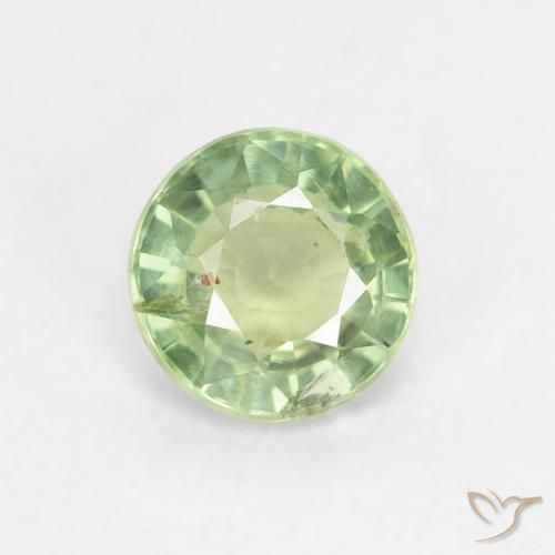 0.82ct Natural Amarelo verde Safira, Redondo, VS