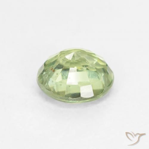 Safira Amarelo verde Natural 0.82ct, Redondo, VS