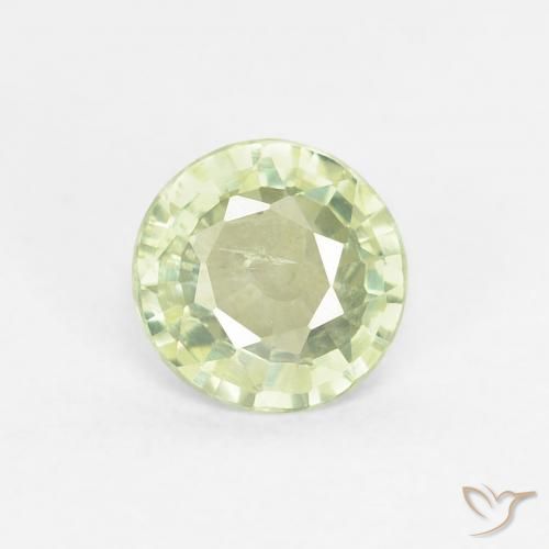 0.61ct Natural Luz verde Safira, Redondo, VS