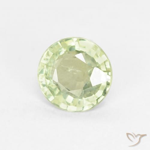 Safira Luz verde Natural 0.61ct, Redondo, VS