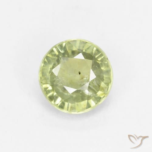 0.71ct Natural Verde limão Safira, Redondo, VS