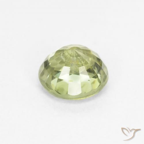 Safira Verde limão Natural 0.71ct, Redondo, VS